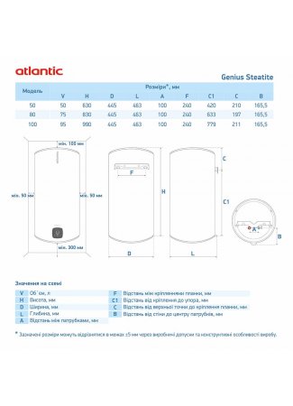 Водонагрівач побутовий електричний Atlantic Steatite Genius VM 050 D400S-3E-C Steatite Genius зображення 7