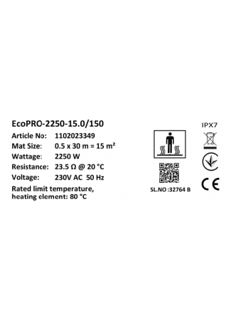 Мат нагрівальний в комплекті Warmstad Max EcoPRO-2250-15.0/150 W/m2  Warmstad Max EcoPRO зображення 6