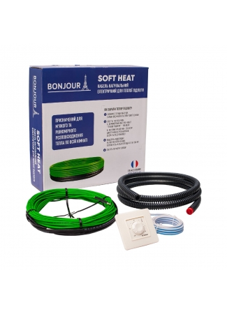 Комплект-Кабель нагрівальний Bonjour Soft Heat EcoTWIN-300-25 W/m з терморегулятором RTP Bonjour Soft Heat EcoTWIN зображення