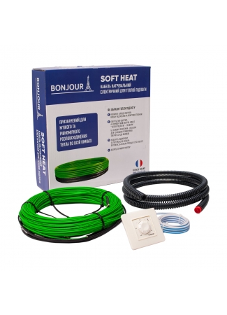 Комплект-Кабель нагрівальний Bonjour Soft Heat EcoTWIN-815-63 W/m з терморегулятором RTP Bonjour Soft Heat EcoTWIN зображення