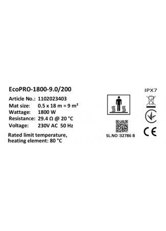 Мат нагрівальний в комплекті Atlantic Nevada Profi EcoPRO-1800-9.0/200 W/m2 Atlantic Nevada Profi EcoPRO зображення 6